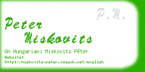 peter miskovits business card