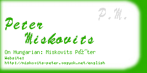 peter miskovits business card